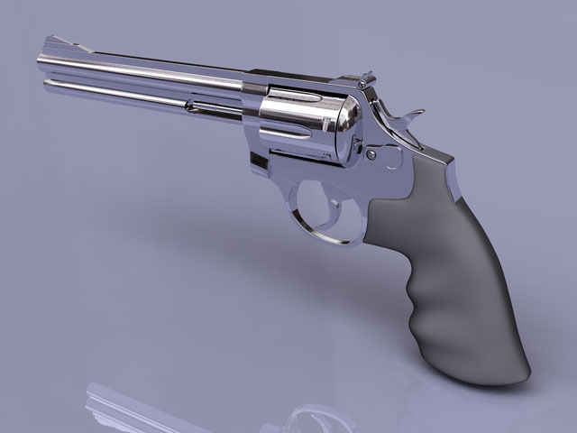 Smith and Wesson handgun 3D object cinema 4D format