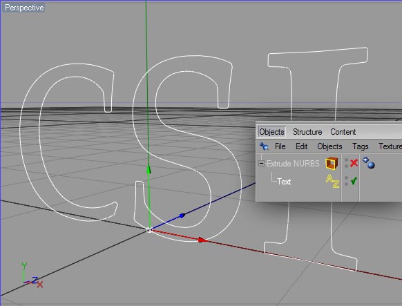 text spline in an extrusion modifier